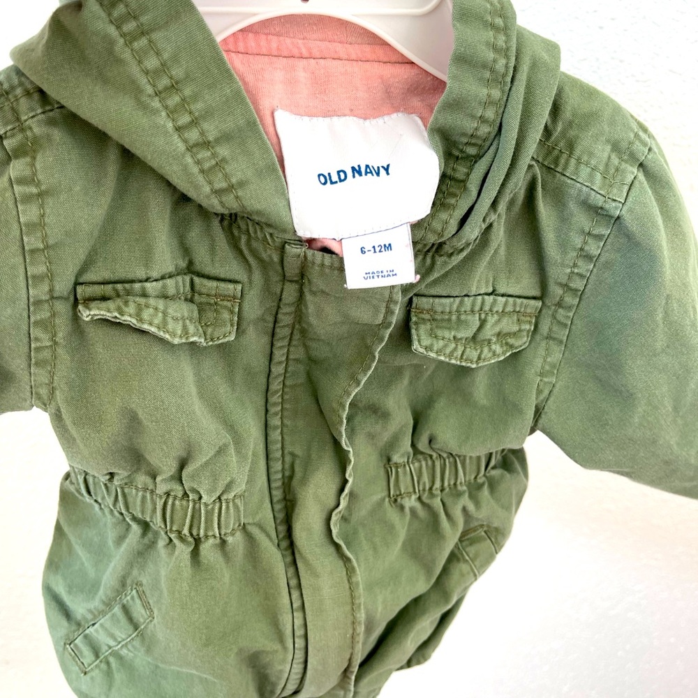 Baby old navy jacket army green 6-12 month